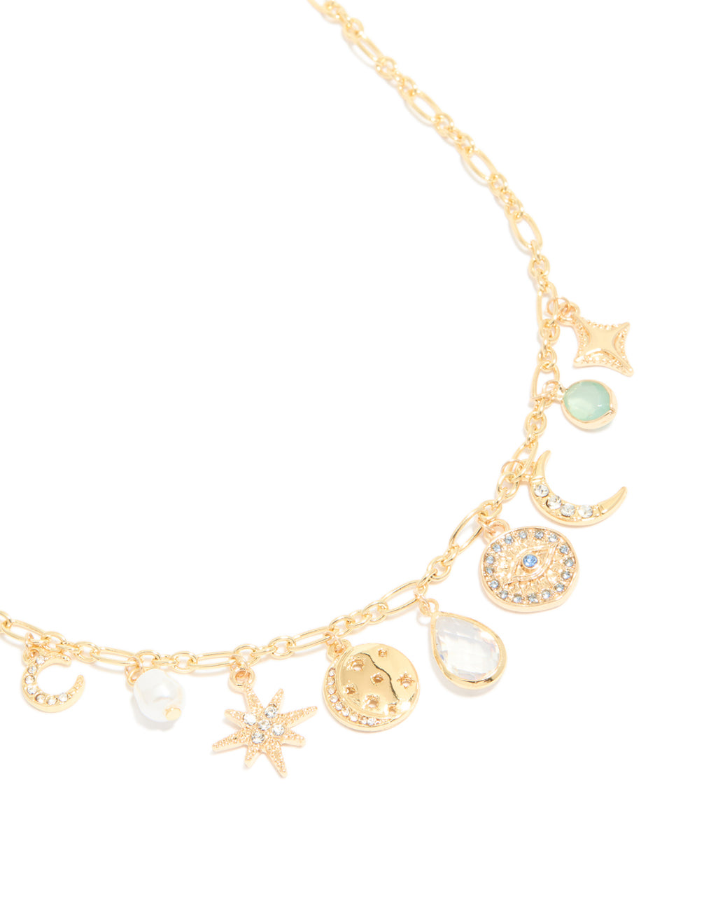 Gold Plated Celestial Charms Necklace