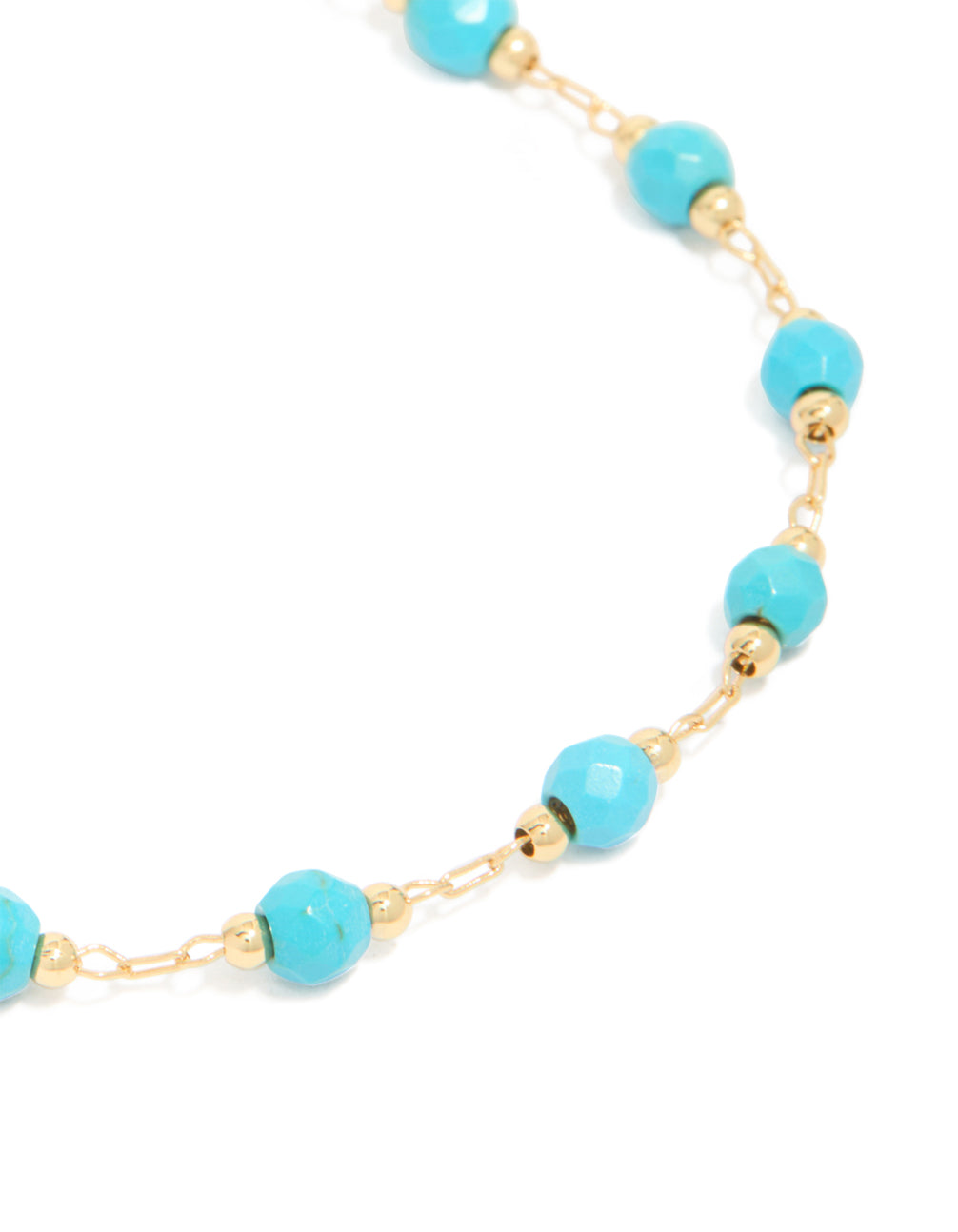 Gold Plated Turquoise Semi Precious Stone Bracelet