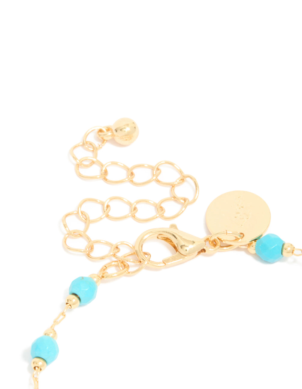 Gold Plated Turquoise Semi Precious Stone Bracelet