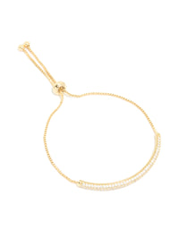 Gold Plated Cubic Zirconia Pavé Toggle Bracelet - link has visual effect only