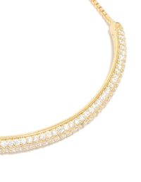 Gold Plated Cubic Zirconia Pavé Toggle Bracelet - link has visual effect only