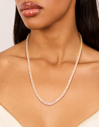 Gold Dainty Cubic Zirconia Tennis Necklace - link has visual effect only