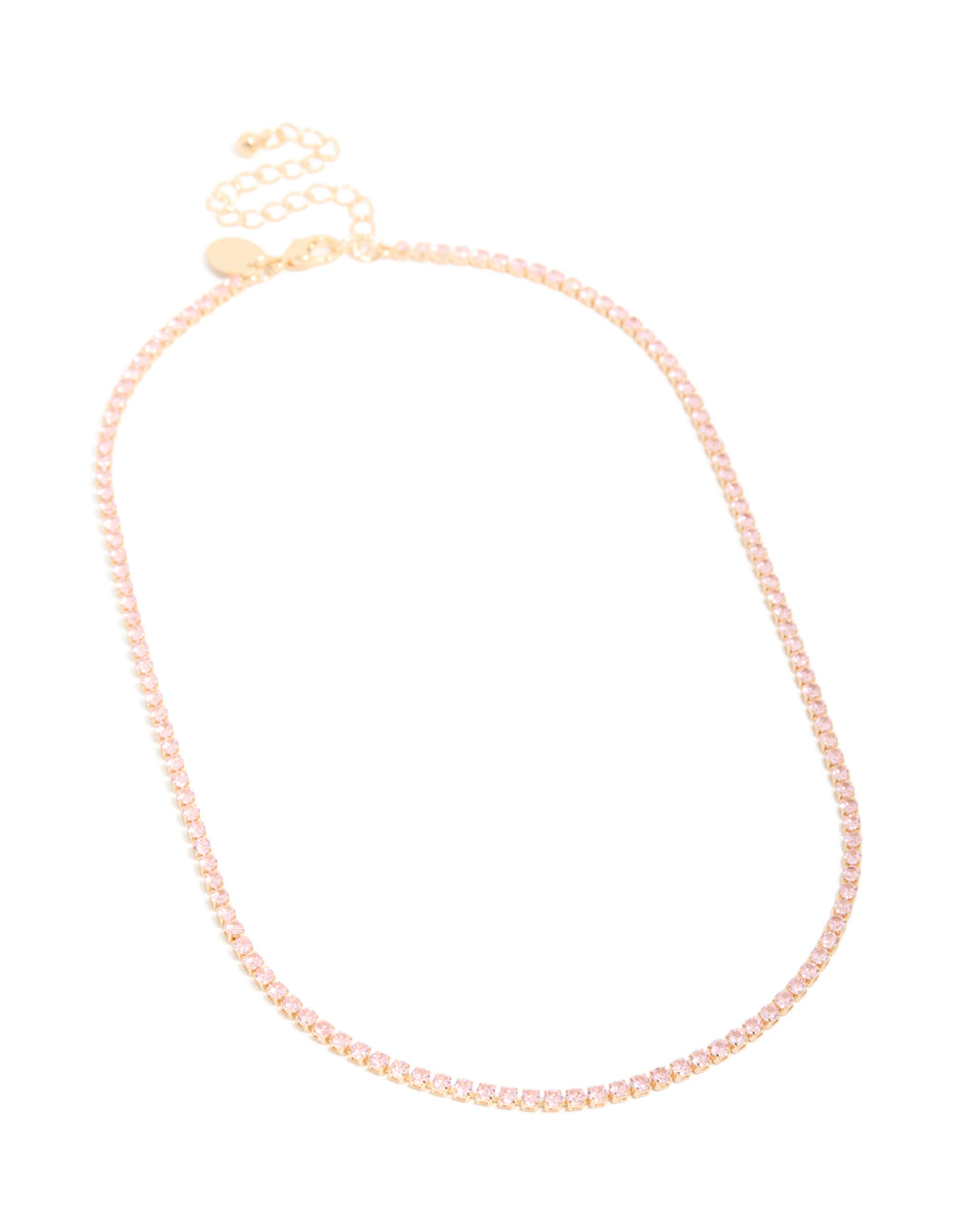 Gold Dainty Cubic Zirconia Tennis Necklace
