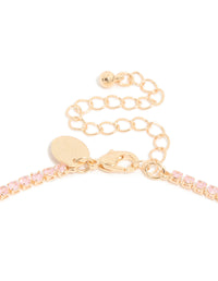 Gold Dainty Cubic Zirconia Tennis Necklace - link has visual effect only