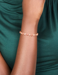 Gold Light & Hot Pink Cubic Zirconia Dainty Bracelet - link has visual effect only