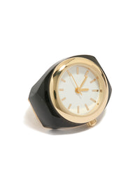 Gold & Black Watch Ring - link has visual effect only