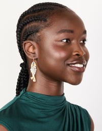 Gold Evil Eye  Fish Drop Earrings - link has visual effect only
