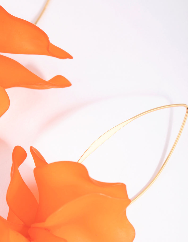 Orange Frosted Flower Drop Earrings - Lovisa