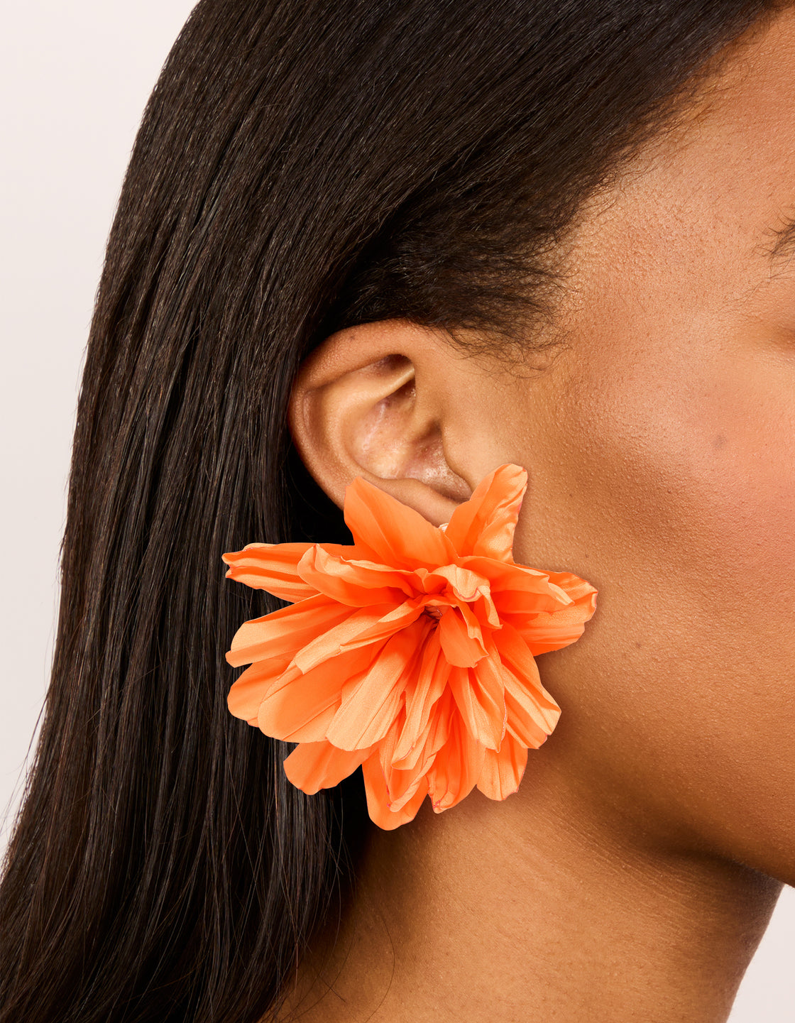 Orange Paper Flower Petal Earrings