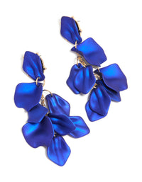 Blue Coated Petal Drop Earrings - link has visual effect only