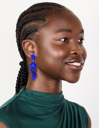 Blue Coated Petal Drop Earrings - link has visual effect only