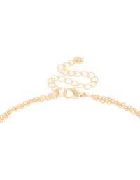Gold Blue & Raffia Beaded Layered Necklace - link has visual effect only