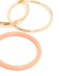 Coral Acrylic Marble Thin Bangles 4-Pack - link has visual effect only