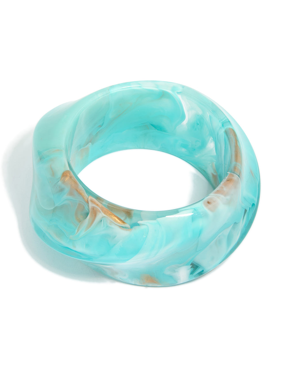 Light Blue Acrylic Marbled Bangle