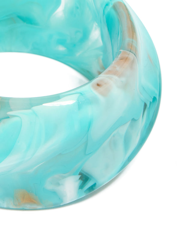 Light Blue Acrylic Marbled Bangle