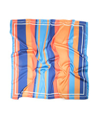Dark Blue & Orange Fabric Uneven Stripe Scarf - link has visual effect only