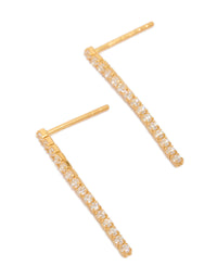 Gold Plated Sterling Silver Cubic Zirconia Drop Earrings - link has visual effect only