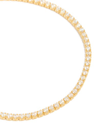 Gold Plated Sterling Silver Cubic Zirconia Tennis Bracelet - link has visual effect only