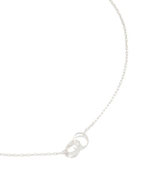 Sterling Silver Interlocked Hoops Pendant Necklace - link has visual effect only