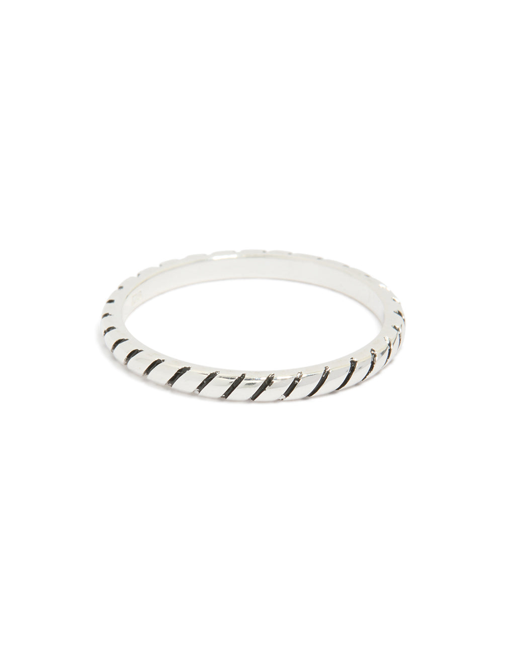 Featuring a textured black enamel ring in sterling silver with statement style front view