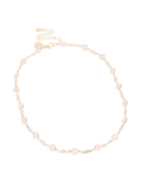 Rose Gold Plated Cubic Zirconia Circle Charms Necklace - link has visual effect only