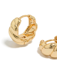 Gold Plated Brass Croissant Hoop Earrings - link has visual effect only