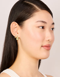 Gold Plated Brass Fine Cubic Zirconia & Star Teardrop Huggie Earrings 2-Pack - link has visual effect only