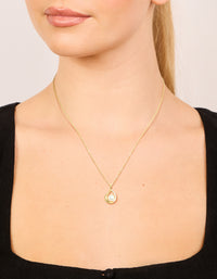 Gold Plated Cubic Zirconia Teardrop Pendant Necklace - link has visual effect only