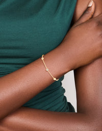 Gold Plated Cubic Zirconia Bezel Set Bracelet - link has visual effect only