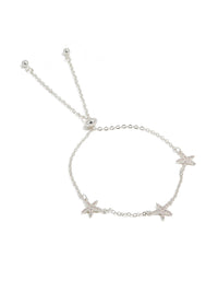 Silver Plated Cubic Zirconia Pave Starfish Charm Toggle  Bracelet - link has visual effect only