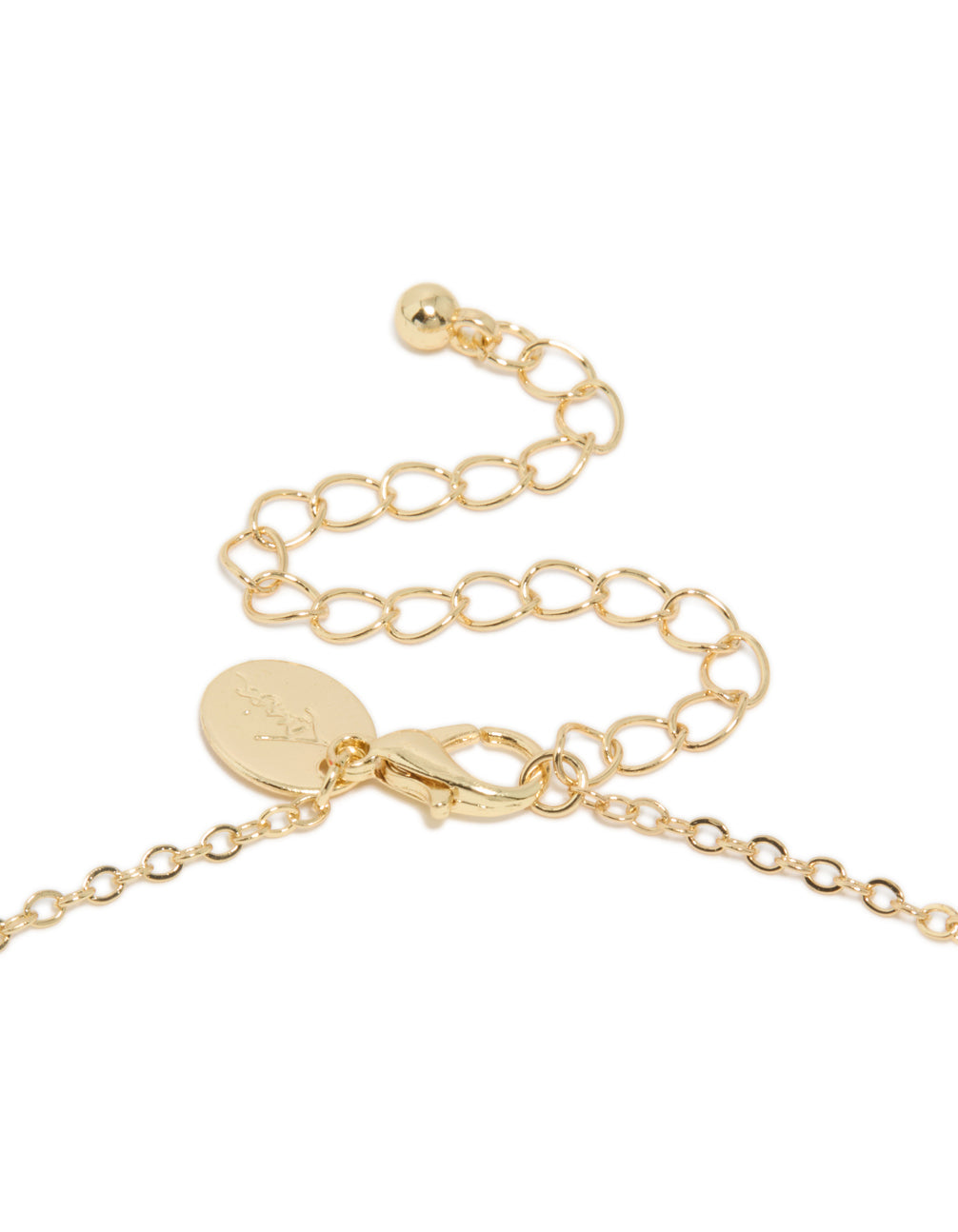 Gold Plated Blue Cubic Zirconia Oval Stone Necklace