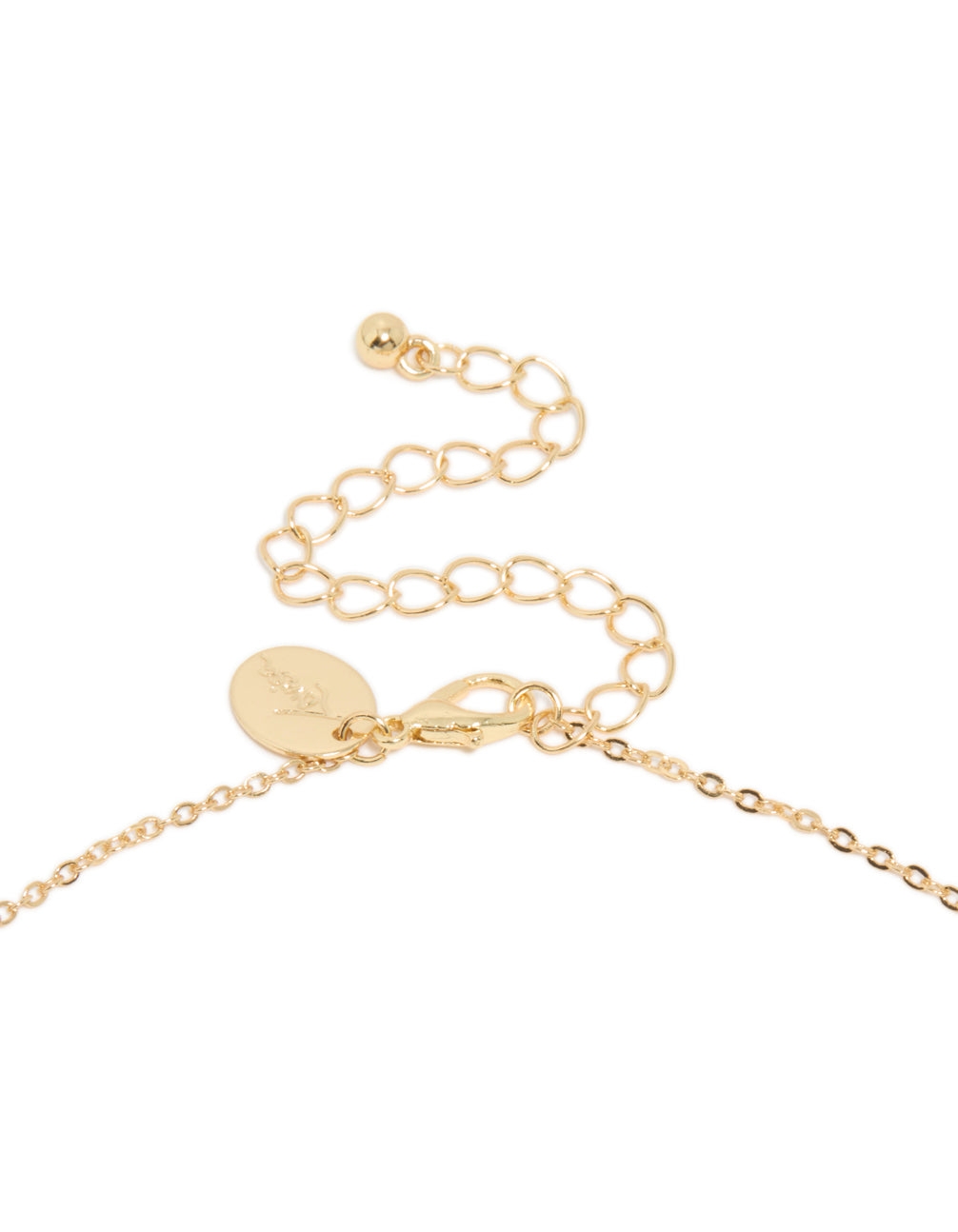Gold Plated  Blue Cubic Zirconia Alternating Oval Y-Necklace