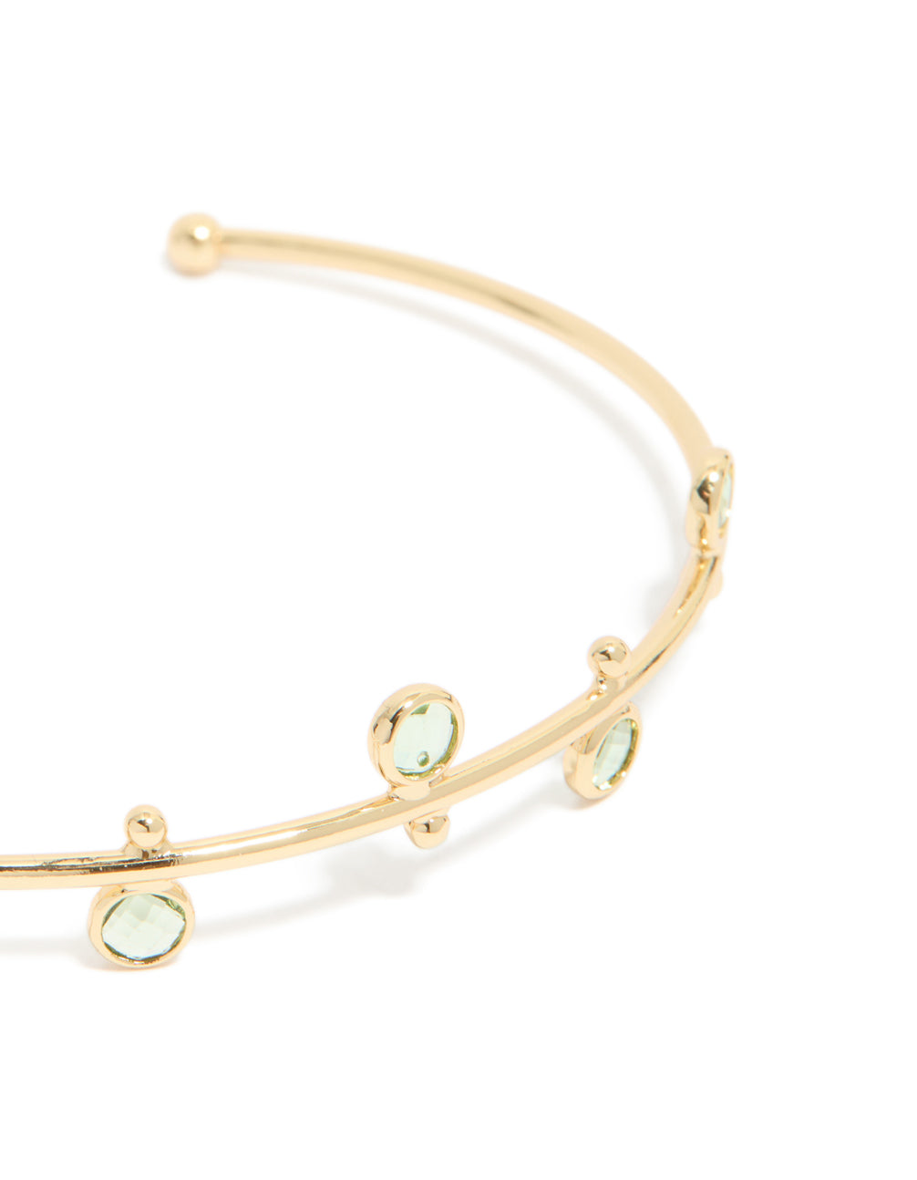 Gold Plated & Green Cubic Zirconia Wrist Cuff