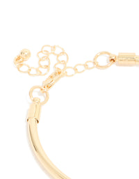 Gold Heart & Black Stone Charm Bracelet - link has visual effect only