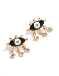 Gold Evil Eye Stud Earrings - link has visual effect only