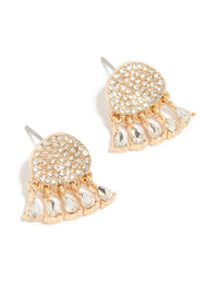 Gold Diamante Jellyfish Stud Earrings - link has visual effect only
