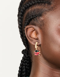 Gold Ladybug Huggie Earrings - link has visual effect only