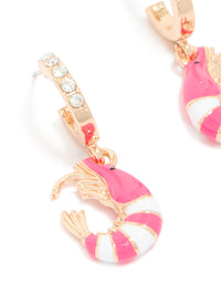 Gold Diamante Shrimp Open Huggie Earrings - link has visual effect only