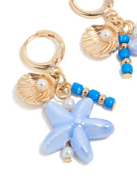 Gold Sea Life Charm Huggie Earrings - link has visual effect only