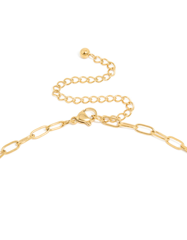 Waterproof Gold Plated Stainless Steel Oversized Shell Pendant Necklace
