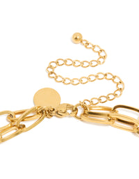 Waterproof Gold Plated Stainless Steel Double Layered Marble Heart Necklace - link has visual effect only