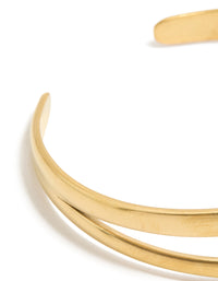 Waterproof Gold Plated Stainless Steel Split Double Layered Wrist Cuff - link has visual effect only