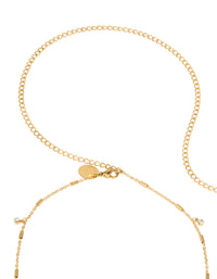 Waterproof Gold Plated Stainless Steel Cubic Zirconia Dainty Drop Body Chain - link has visual effect only