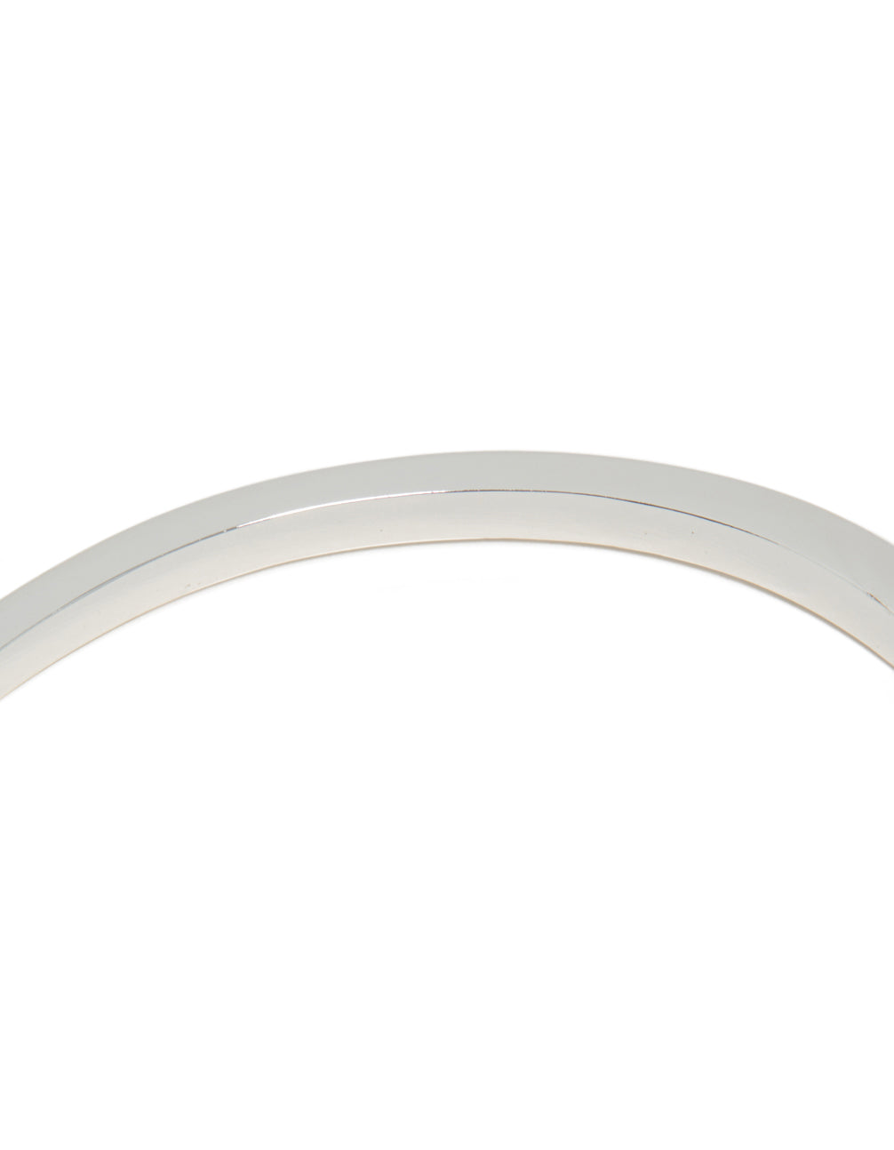 Crafted silver plated bezel diamante tennis bracelet in white closure detail view