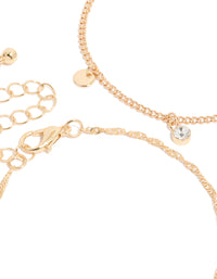 Designed with gold pink charm bracelets in a 4-pack closure detail view - link has visual effect only