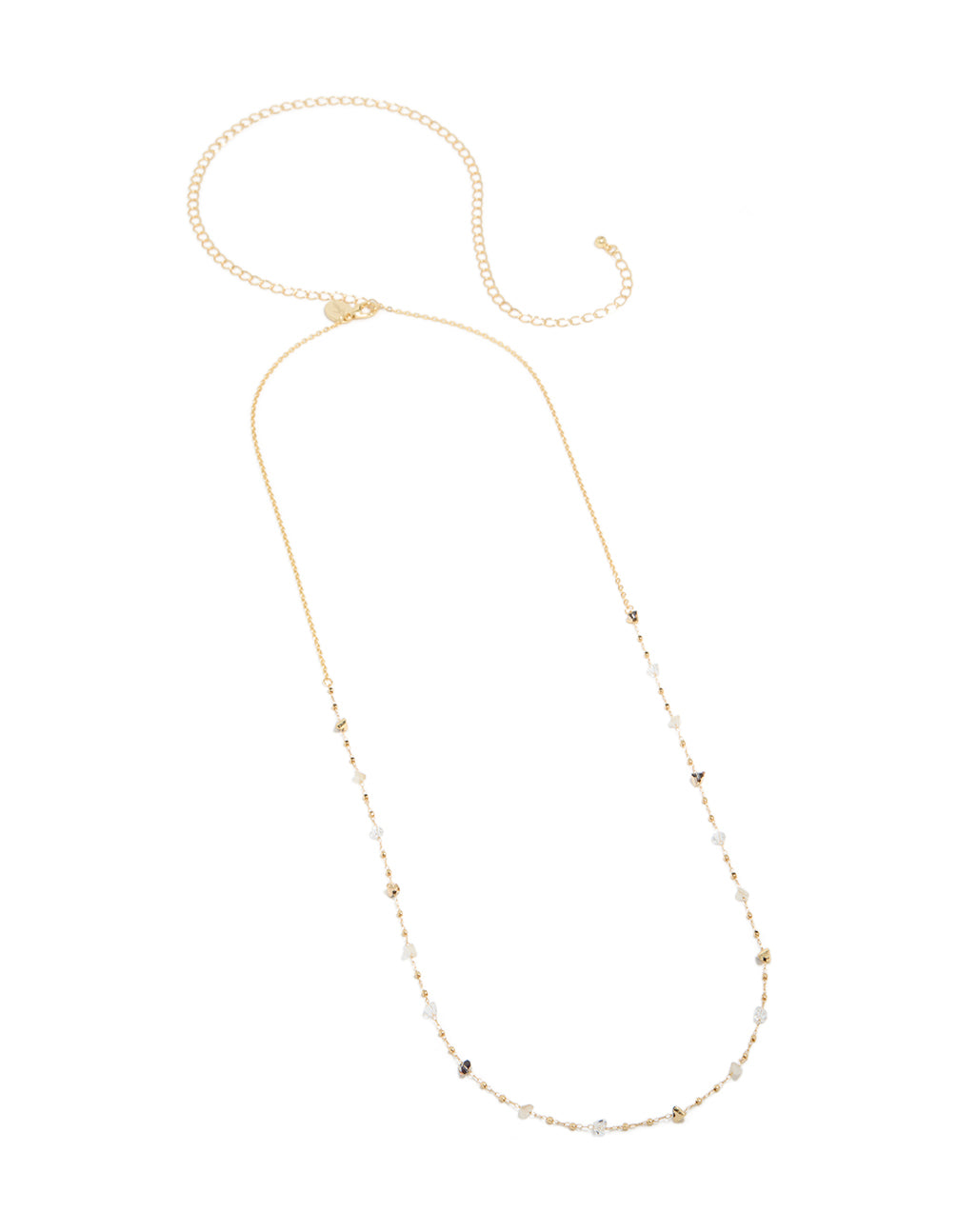 This gold plated multicoloured semi precious stones waist chain showcases embellished pattern with beads in a waisted shape side view