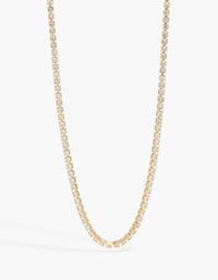 Gold Plated Tiny Cubic Zirconias Tennis Necklace - link has visual effect only