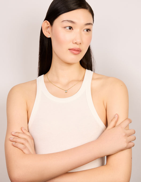 Gold Plated Pear Cubic Zirconia Necklace & Earrings Set