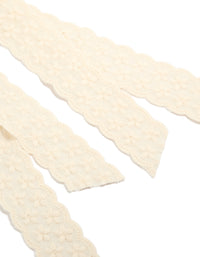 Cream Lace Fabric Flower Bow Clip - link has visual effect only