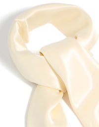 Cream Satin Lace Edge Long Scarf - link has visual effect only
